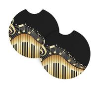 YYHWHJDE Music Prints Car Cup Coasters 2-Pack - The Ideal Housewarming Gift for Car Owners - High-Grade Neoprene Throw, Effortless Style & Protection