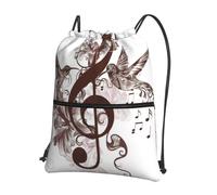 YYHWHJDE Music Symbol Prints Drawstring Backpack - Lightweight, Waterproof Sport Throw Cover for Gym, Travel & Everyday Essentials