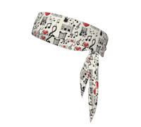 YYHWHJDE Music Symbols Love Prints Sports Double-Sided Headscarf Quick Drying, Moisture Wicking for Women, Girls, and Men