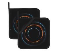 YYHWHJDE Mysterious Cosmic Black Holes Pattern Square Insulated Pot Holder Set of 2 8x8 in Anti-scalding and Heat-Insulating Waterproof