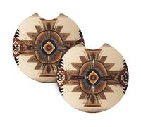 YYHWHJDE Native American Painting Prints Car Cup Coasters 2-Pack - Premium Neoprene Drink Throws, Protect Cup Holders & Enhance Your Drive - Waterproof, Non-Slip Grip