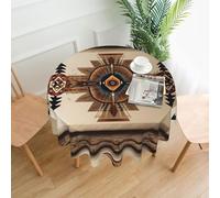 YYHWHJDE Native American Painting Prints Round Decorative Tablecloth 60in - Elevate Your Dining Experience with This Stunning Table Throw for Parties & Everyday Use