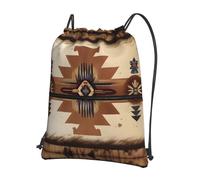 YYHWHJDE Native American Patterns Prints Drawstring Backpack - Lightweight Waterproof Gym Bag with Zipper Pocket - Ideal for Travel, Yoga & Sports