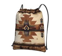 YYHWHJDE Native American Patterns Prints Drawstring Zipper Backpack - Lightweight Water-Resistant Gym Bag for Travel, Yoga, and Everyday Adventures