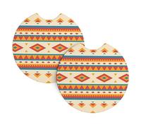 YYHWHJDE Native American Prints Car Cup Coasters 2-Pack - The Thoughtful Gift for New Drivers & Road Trip Lovers - High-Grade Neoprene Protection & Style