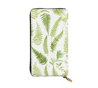 YYHWHJDE Natural Plant Silhouette Fern Leaf Pattern Quality Leather Long Clutch Wallet Designed for Fashion Girls and Women Stylish 7.48 x 4.13 in