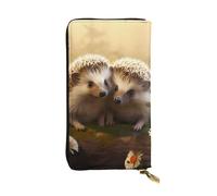 YYHWHJDE Nature Lovely Hedgehog Lovers Printing Quality Leather Long Clutch Wallet Designed for Fashion Girls and Women Stylish 7.48 x 4.13 in
