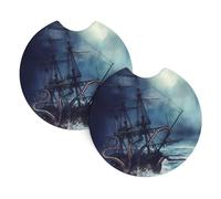 YYHWHJDE Nautical Sailboat Prints Car Cup Coasters 2-Pack - The Ideal Housewarming Gift for Car Owners - High-Grade Neoprene Throw, Effortless Style & Protection