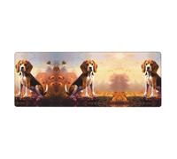 YYHWHJDE Nerdy Beagle Prints Extra Large Mouse pad Mousepad Computer Office Gaming Keyboard Thickened Version 12x31.5in
