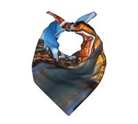 YYHWHJDE New York City Scenery Prints Bandanas for Women or Men - Well-Crafted Satin Throw for Stylish Hair Accessories & Versatile Fashion Layering