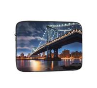 YYHWHJDE New York Manhattan Bridge Night Printing Portable Laptop Sleeve Case 13 inch Shockproof Bag for Men and Women Business Travel, and Office Daily Use