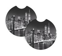 YYHWHJDE new york Prints Car Cup Coasters 2-Pack - Premium Neoprene Drink Throws, Protect Cup Holders & Enhance Your Drive - Waterproof, Non-Slip Grip