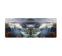 YYHWHJDE Niagara Falls Pattern Extra Large Mouse Pad, Computer Office Anti Slip Gaming Keyboard Thickened Version 12x31.5in