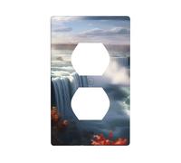 YYHWHJDE Niagara Falls Picture Double Socket Wall Panel Decorative is Durable and Suitable for Socket Light Switch Accessories 4.5x2.76in