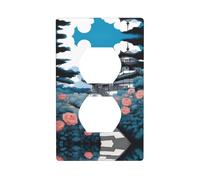 YYHWHJDE Nice Rose Garden Pattern Double Socket Wall Panel Decorative for Residential and Commercial Areas 4.5x2.76in
