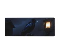 YYHWHJDE Night Crow Pattern Extra Large Mouse Pad Strong Adhesion, Durable, Precise Locking Edge 12x31.5in