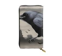 YYHWHJDE Night Crow Printing Quality Leather Long Clutch Wallet Designed for Fashion Girls and Women Stylish 7.48 x 4.13 in