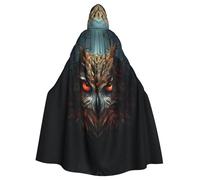 YYHWHJDE Night Owl Pattern Halloween Adult Hooded Cloak for Party Costume Cosplay Stage Masquerade Theme Dance Comic Con