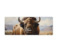 YYHWHJDE North American Bison Herd Picture Extra Large Mouse Pad, Computer Office Anti Slip Gaming Keyboard Thickened Version 12x31.5in