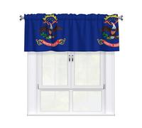 YYHWHJDE North Dakota State Flag Prints Kitchen Tier Curtains 54x18 - Peach Skin Window Layers for Soft Light & Easy Style
