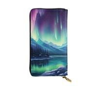 YYHWHJDE Northern Lights Painting Picture Quality Leather Long Clutch Wallet Designed for Fashion Girls and Women Stylish 7.48 x 4.13 in