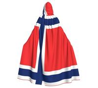 YYHWHJDE Norwegian flag Pattern Halloween Adult Hooded Cloak for various party and carnival settings