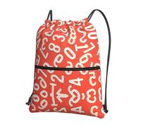 YYHWHJDE Numbers Arts Prints Drawstring Backpack - Water-Resistant Polyester Throw Bag for Gym, Travel & Hiking - Lightweight, Durable & Compact