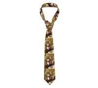 YYHWHJDE Nut-eating squirrel Pattern Men's Necktie for Business, Daily Wear, Work, Birthdays, Weddings, Parties, Banquets Easy Care 57X3.1 In