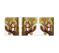 YYHWHJDE Nut-Eating Squirrel Picture Extra Large Mouse Pad, Computer Office Anti Slip Gaming Keyboard Thickened Version 12x31.5in