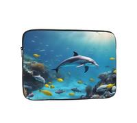 YYHWHJDE Ocean Underwater Dolphin Fish Pattern Shockproof Portable Laptop 13 inch Sleeve Bag for Men and Women - Ideal for Business Travel, School, and Daily Use