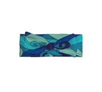 YYHWHJDE Ocean Wave Prints Baby Bow Headband - Soft & Stretchy Newborn Accessory for Photo Shoots & Baby Showers
