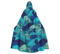 YYHWHJDE Ocean Wave Prints Hooded Cloak - Extra Large Cozy Throw for Halloween Costume & Cosplay