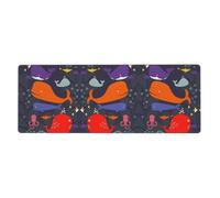 YYHWHJDE Ocean whale fish octopus Extra Large Rubber Desk Mat 12x31.5in