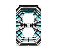 YYHWHJDE Octagon Building Picture Double Socket Wall Panel Electrical Socket Cover Plate is Shatter Resistant and Durable 4.5x2.76in