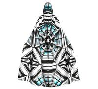 YYHWHJDE Octagon Building Prints Halloween Adult Hooded Cape Men'S And Women'S Clothing Mantle Role-Playing
