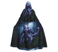 YYHWHJDE Octopus in the Grass Printed Halloween Adult Hooded Cloak No Zipper, Comfortable & Durable for Role-Playing