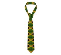 YYHWHJDE Old Jamaican Flag Pattern Men's Necktie for Business, Daily Wear, Work, Birthdays, Weddings, Parties, Banquets Easy Care 57X3.1 In