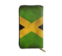 YYHWHJDE Old Jamaican Flag Printing Quality Leather Long Clutch Wallet Designed for Fashion Girls and Women Stylish 7.48 x 4.13 in