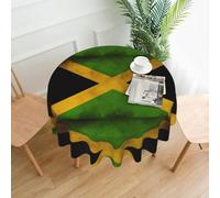 YYHWHJDE Old Jamaican Flag Prints Round Decorative Tablecloth 60in - Elevate Your Dining Experience with This Stunning Table Throw for Parties & Everyday Use