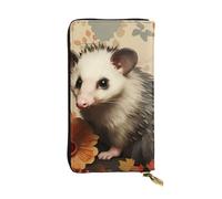 YYHWHJDE Opossum Pattern Printing Quality Leather Long Clutch Wallet Designed for Fashion Girls and Women Stylish 7.48 x 4.13 in