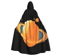 YYHWHJDE Orange Planet Prints Halloween Adult Hooded Cloak for Parties and Costumes