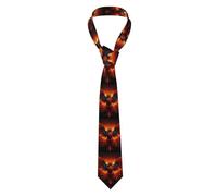 YYHWHJDE Orange Red Phoenix Pattern Men's Necktie for Business, Daily Wear, Work, Birthdays, Weddings, Parties, Banquets Easy Care 57X3.1 In