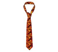 YYHWHJDE Orange Red Phoenix Prints Men's tie classic style suit cravat suitable for holidays and work