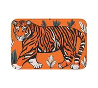 YYHWHJDE Orange Tiger Leopard Picture Anti Slip and Thickened Floor mat Suitable for bathrooms, bedrooms, Washable Carpet Floor mats 16X24 in
