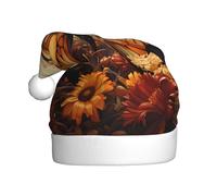 YYHWHJDE orange yellow butterfly field flowers Prints Christmas Hat for Adult Making It a Fun and Durable Gift for Men and Women