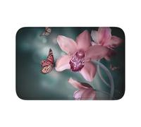 YYHWHJDE Orchid Flower Butterfly Soft Fresh Spring Prints Hem Mat 40x60 - Well-crafted Bath Cover for Spa-Like Comfort & Easy Style