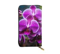 YYHWHJDE Orchid Flower Picture Quality Leather Long Clutch Wallet Designed for Fashion Girls and Women Stylish 7.48 x 4.13 in