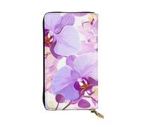 YYHWHJDE orchid Picture Leather long clutch wallet Designed for fashion girls and women stylish and personalized 7.48 x 4.13 in, Black, One Size