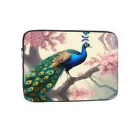 YYHWHJDE Oriental Peacock on Flower Tree Prints Protective Shockproof Portable Laptop Sleeve Case 10 inch for Men and Women Business Travel, and Office Daily Use