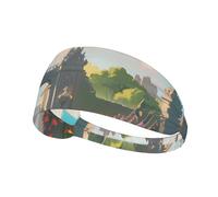 YYHWHJDE Outside The Castle Gate Picture Sports Headband for Women Sweat Proof Bandeau Summer Elastic Band